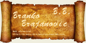 Branko Brajanović vizit kartica
